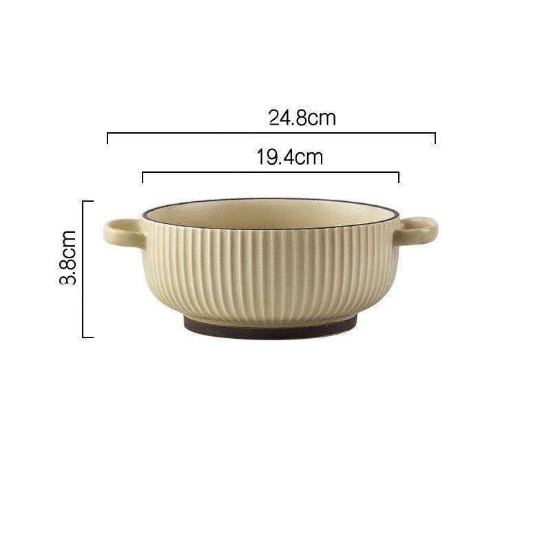 Large Soup Bowl Household Binaural Soup Bowl Noodle Bowl - Mubimart
