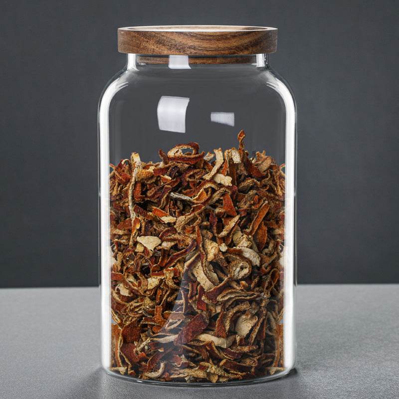 Large Transparent Glass Jar With Lid Peel Storage Jar - Mubimart