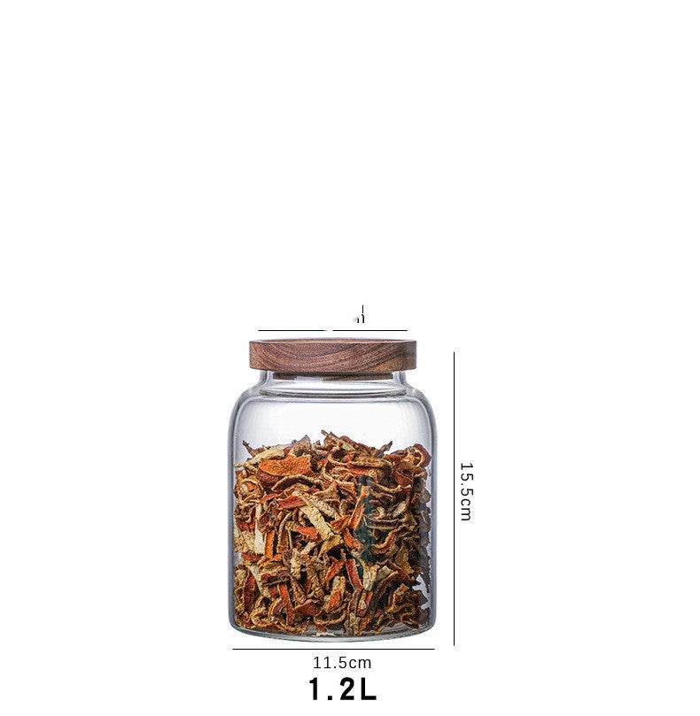Large Transparent Glass Jar With Lid Peel Storage Jar - Mubimart
