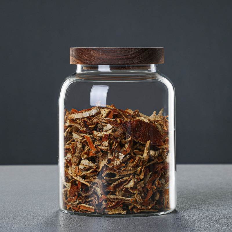 Large Transparent Glass Jar With Lid Peel Storage Jar - Mubimart
