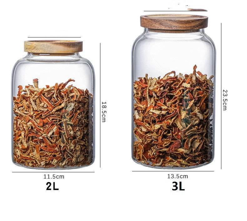 Large Transparent Glass Jar With Lid Peel Storage Jar - Mubimart