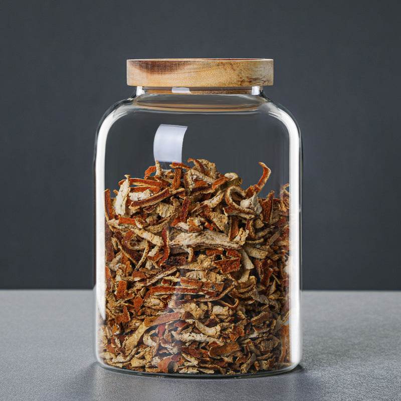 Large Transparent Glass Jar With Lid Peel Storage Jar - Mubimart