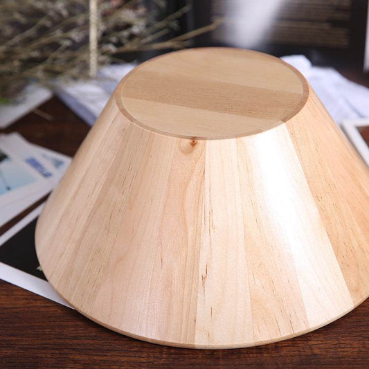 Large round Japanese style wooden bowl - Mubimart