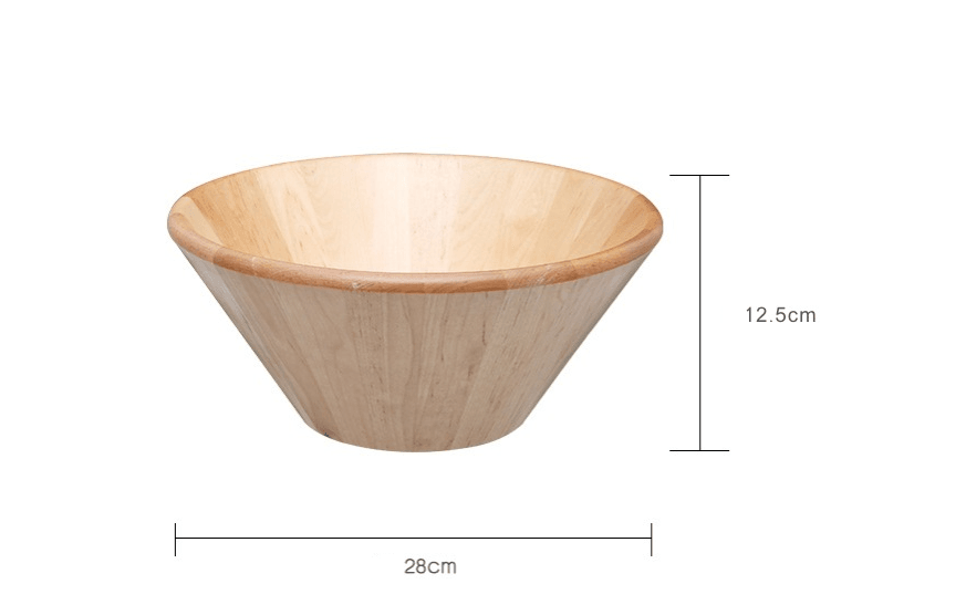 Large round Japanese style wooden bowl - Mubimart