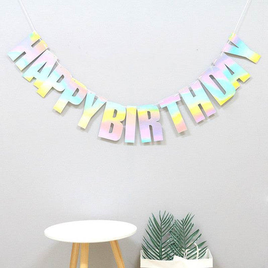 Laser Letters Birthday Pull Flag Decoration Party Supplies - Mubimart