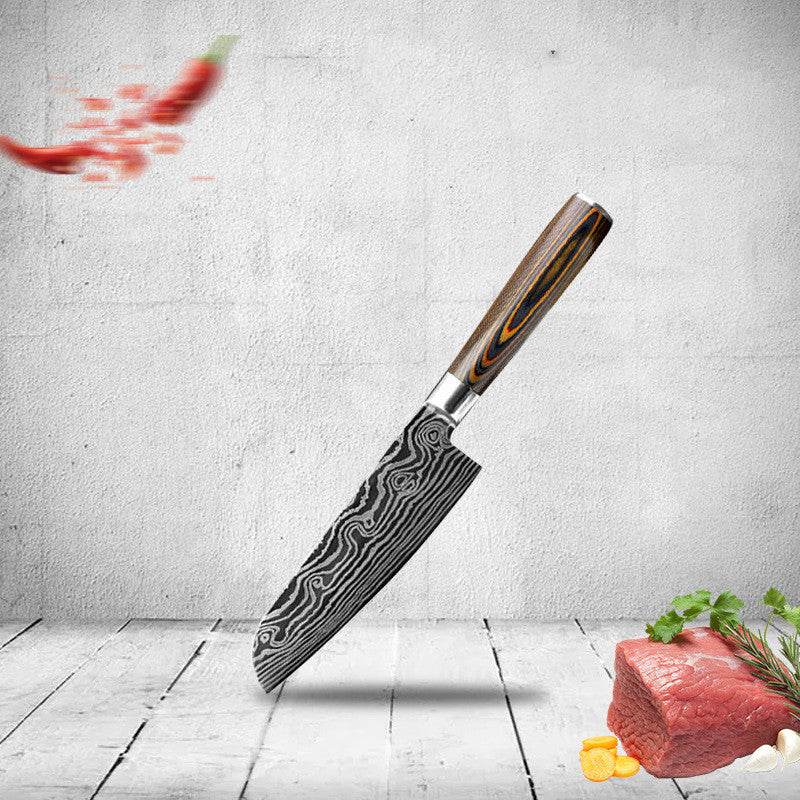 Laser Pattern Knife Fruit Knife Chef Knife Slicing Knife - Mubimart