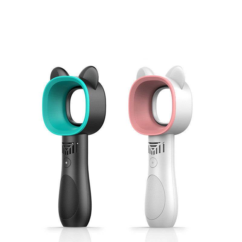 Leafless fan Folding stand with bracket cartoon cartoon fan Handheld leafless fan - Mubimart