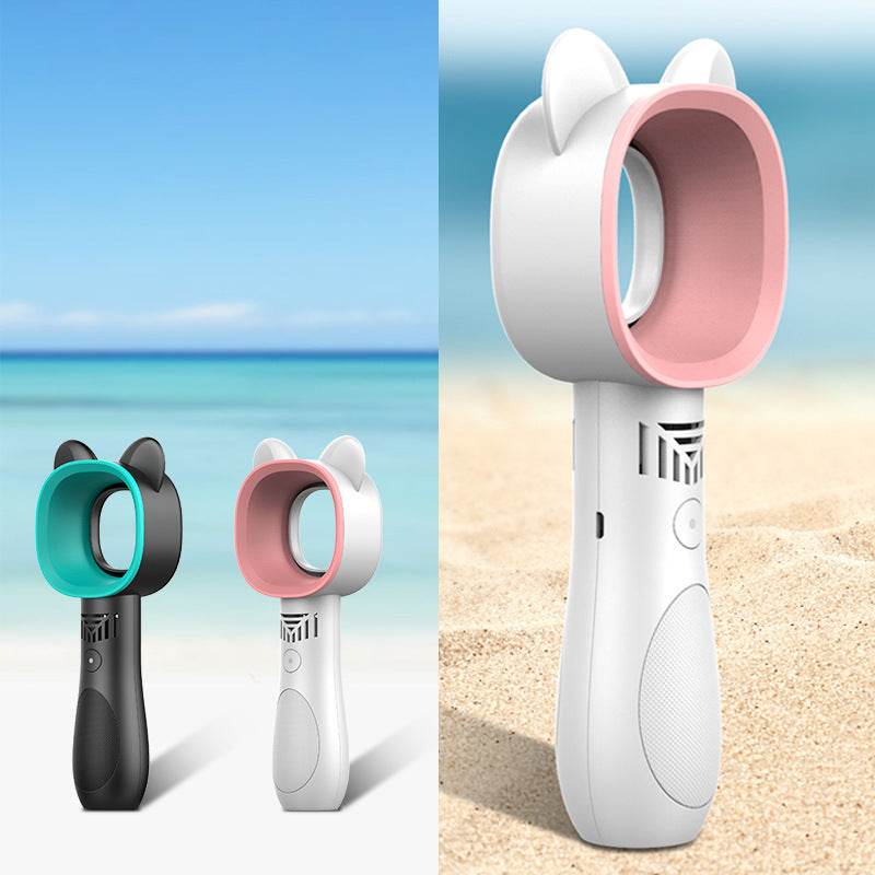 Leafless fan Folding stand with bracket cartoon cartoon fan Handheld leafless fan - Mubimart