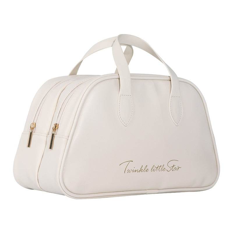 Leather Large Capacity Travel Toiletry Bag - Mubimart