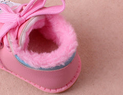 Leather plush cotton shoes girls baby shoes baby shoes - Mubimart -  