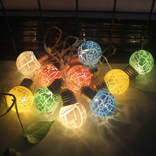 Led Lights Cracked Bulbs String Of Festive Decorations - Mubimart