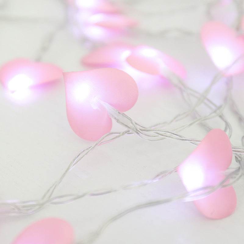 Led Lights Curtain Lights Fabric Peach Heart String Lights - Mubimart