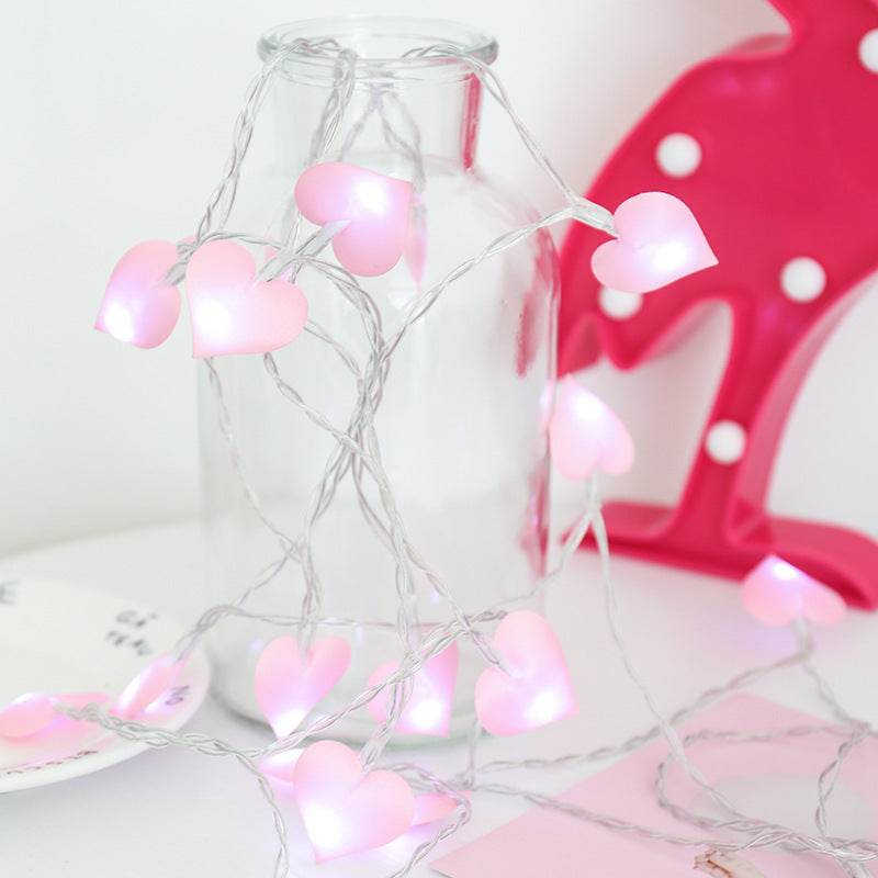 Led Lights Curtain Lights Fabric Peach Heart String Lights - Mubimart