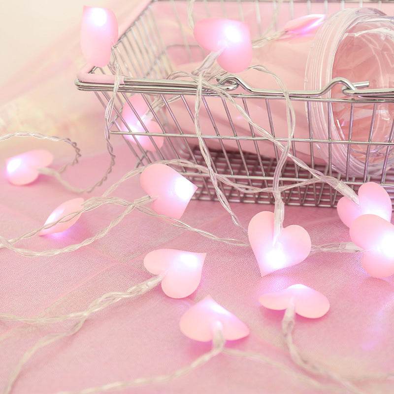 Led Lights Curtain Lights Fabric Peach Heart String Lights - Mubimart