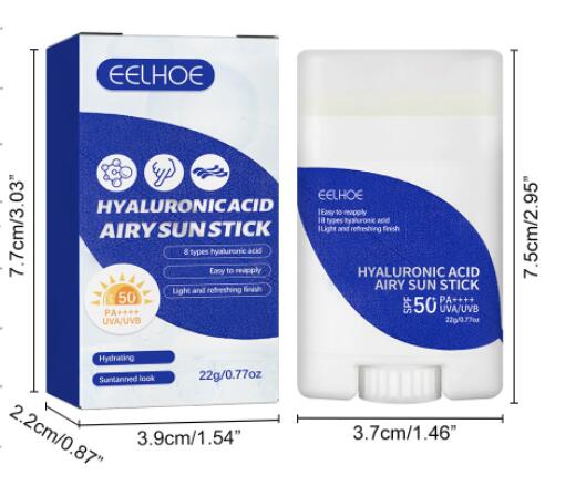 Lightweight Freshing And Moistrurizing Waterproof SPF50 Hyaluronic Acid Sun Block Stick - Mubimart -  