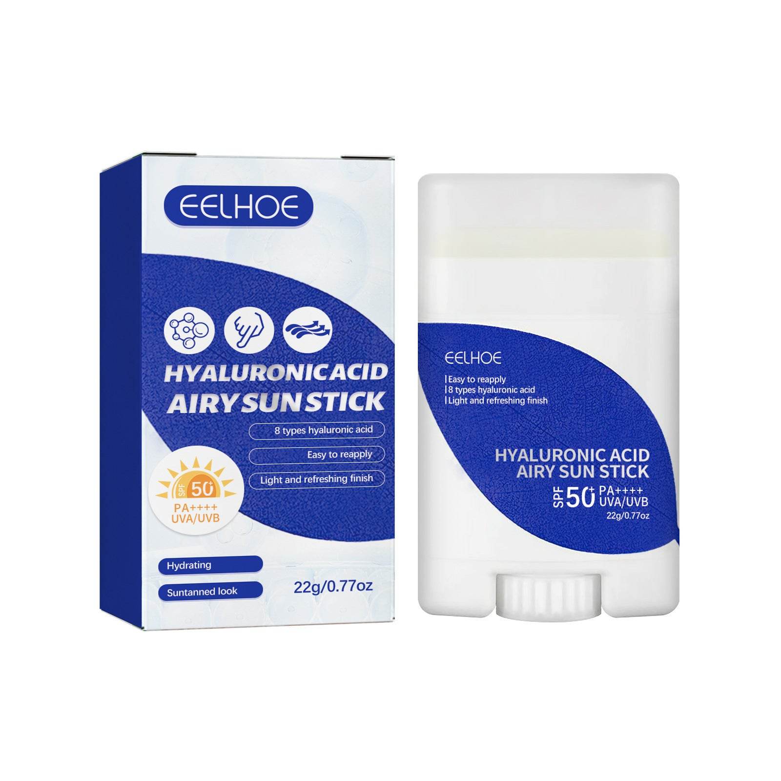 Lightweight Freshing And Moistrurizing Waterproof SPF50 Hyaluronic Acid Sun Block Stick - Mubimart