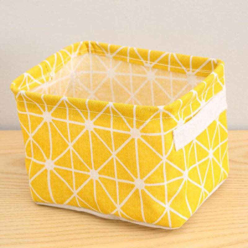 Linen Desktop Storage Box Waterproof Toy Sundries Storage Basket Cosmetic Underware Storage Organizer Office Stationery - Mubimart