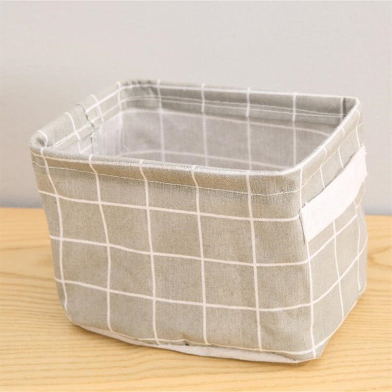 Linen Desktop Storage Box Waterproof Toy Sundries Storage Basket Cosmetic Underware Storage Organizer Office Stationery - Mubimart -  