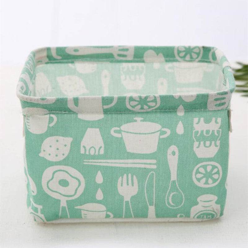 Linen Desktop Storage Box Waterproof Toy Sundries Storage Basket Cosmetic Underware Storage Organizer Office Stationery - Mubimart