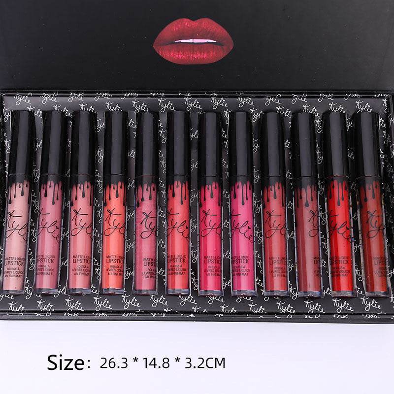 Lip Gloss 12 Bows Set Liquid Lipstick - Mubimart