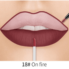 Lip Liner Matte Nonstick Cup Liquid Lipstick Double Lip Gloss Pen - Mubimart
