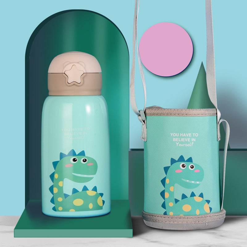 Little Cute Rabbit Thermal Insulation Children Pot With Straw Cup - Mubimart