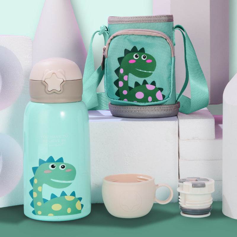 Little Cute Rabbit Thermal Insulation Children Pot With Straw Cup - Mubimart