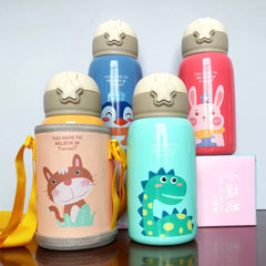 Little Cute Rabbit Thermal Insulation Children Pot With Straw Cup - Mubimart - Thermo cup 