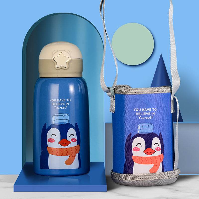 Little Cute Rabbit Thermal Insulation Children Pot With Straw Cup - Mubimart