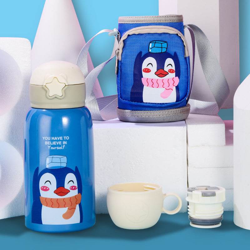 Little Cute Rabbit Thermal Insulation Children Pot With Straw Cup - Mubimart