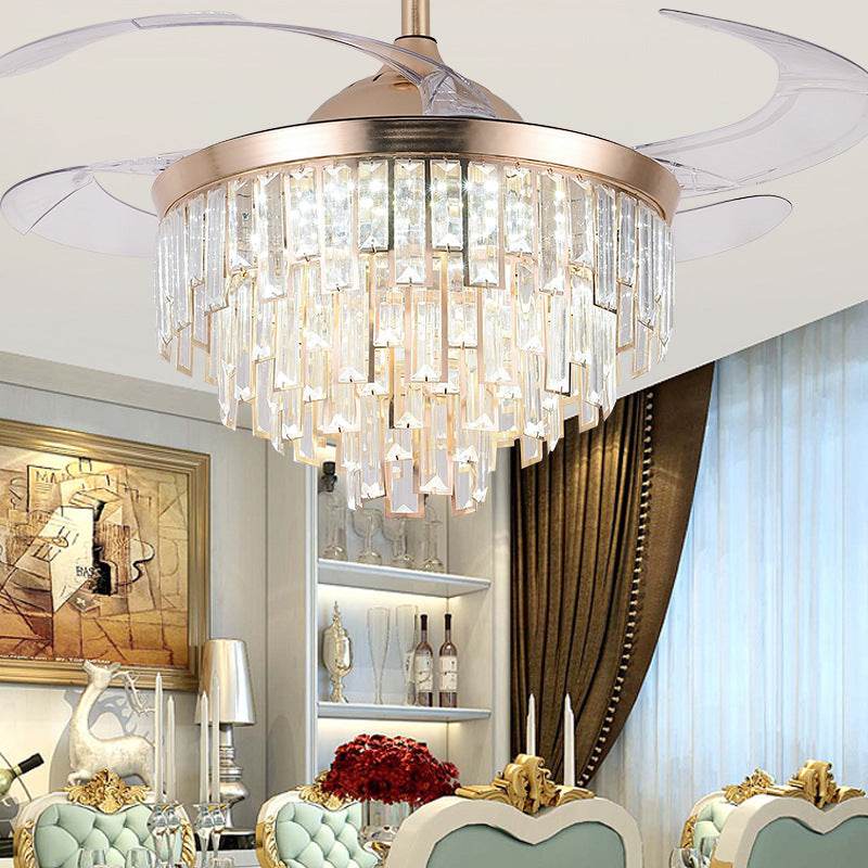 Living Room Invisible Dining Room ABS Ceiling Fan Lamp - Mubimart