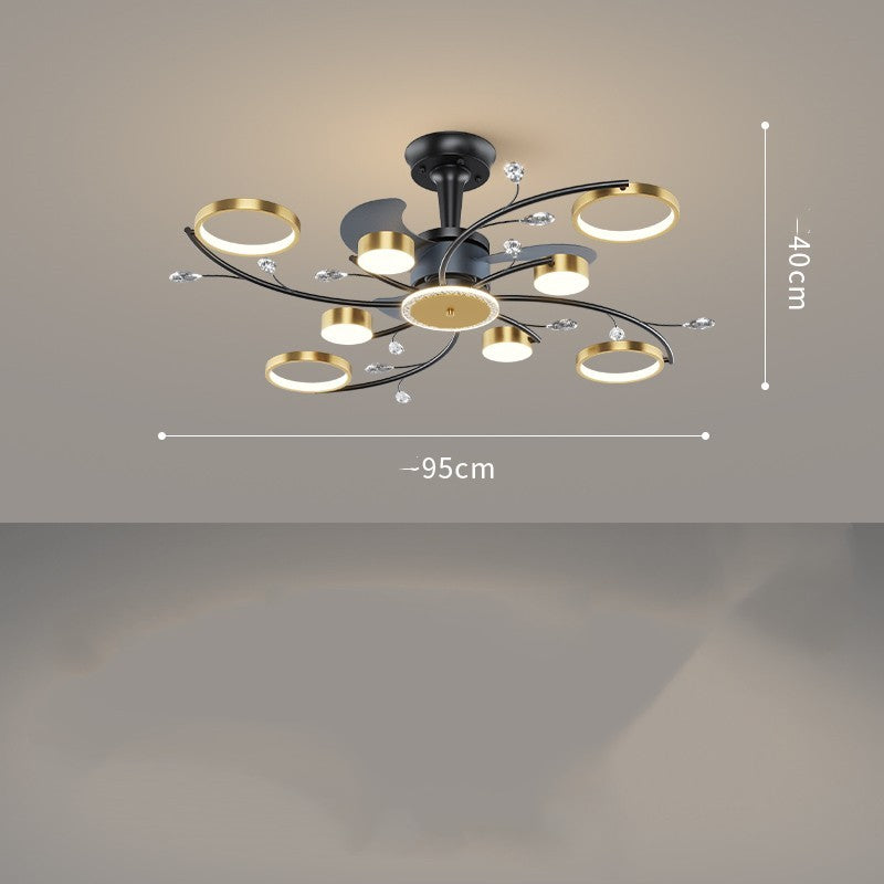 Living Room Nordic Luxury Intelligent APP Ceiling Fan Ceiling Light - Mubimart -  