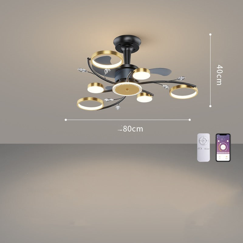 Living Room Nordic Luxury Intelligent APP Ceiling Fan Ceiling Light - Mubimart -  