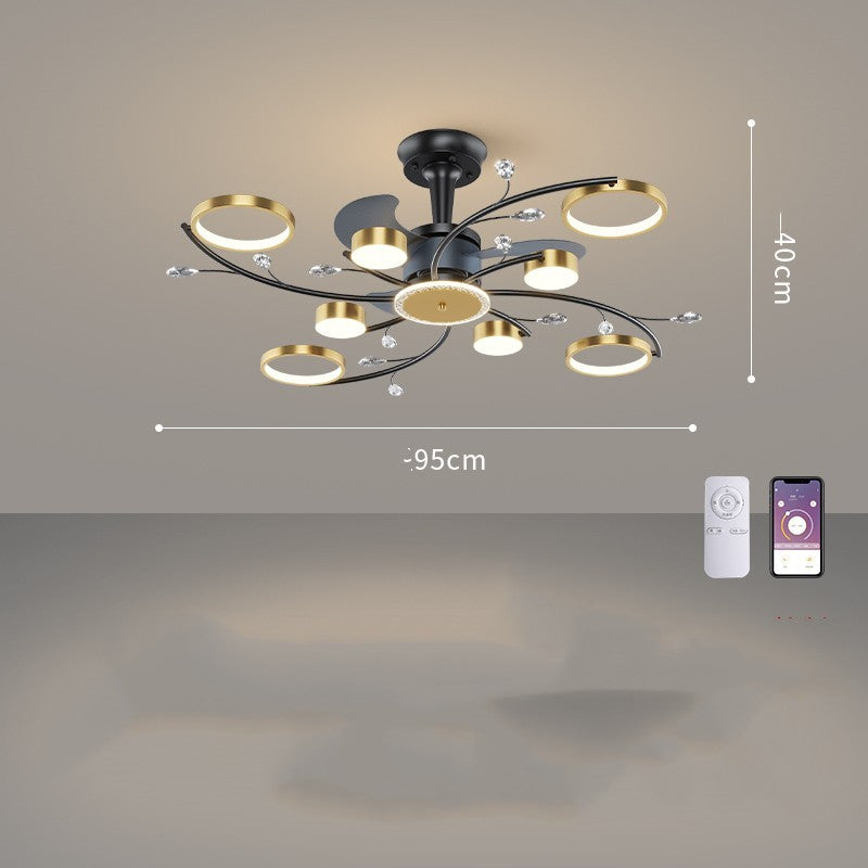 Living Room Nordic Luxury Intelligent APP Ceiling Fan Ceiling Light - Mubimart -  