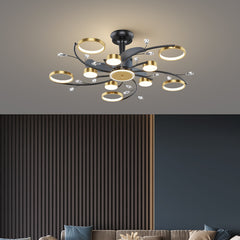 Living Room Nordic Luxury Intelligent APP Ceiling Fan Ceiling Light - Mubimart -  