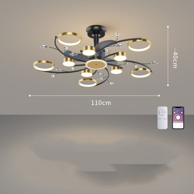 Living Room Nordic Luxury Intelligent APP Ceiling Fan Ceiling Light - Mubimart -  