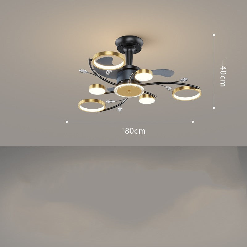 Living Room Nordic Luxury Intelligent APP Ceiling Fan Ceiling Light - Mubimart -  