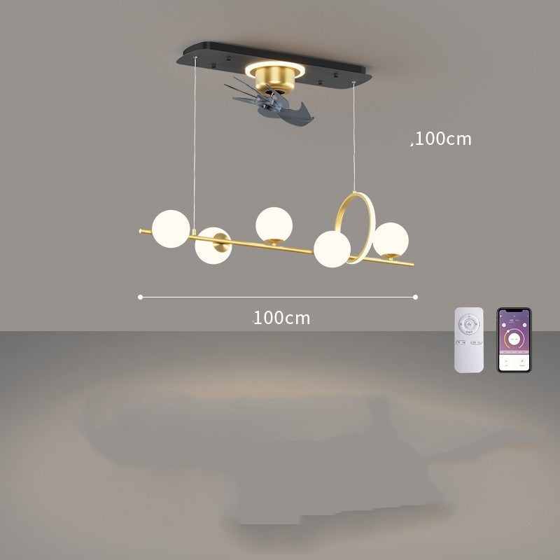 Living Room Nordic Luxury Intelligent APP Ceiling Fan Ceiling Light - Mubimart -  