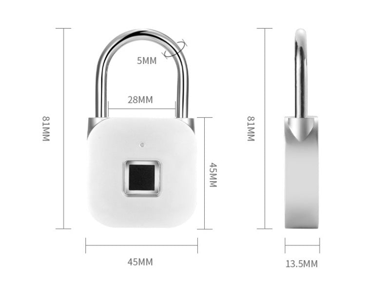 Locker Fingerprint Lock Smart Lock Household Luggage Dormitory Locker Anti-theft Electronic Padlock - Mubimart -  