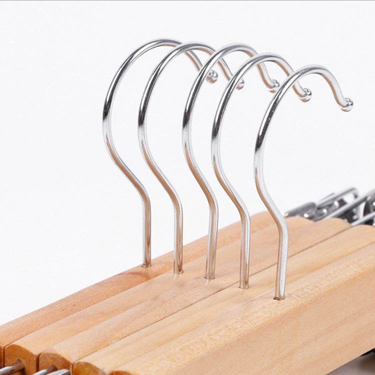 Log Color Trousers Rack Solid Wood Trousers Rack Trousers Clip Skirt Clip Wood Trousers Clip Clip Hanger - Mubimart
