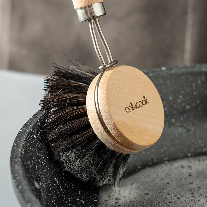 Long Handle Kitchen Can Be Brush Replacement Head Horse Hair Dish Brush - Mubimart -  