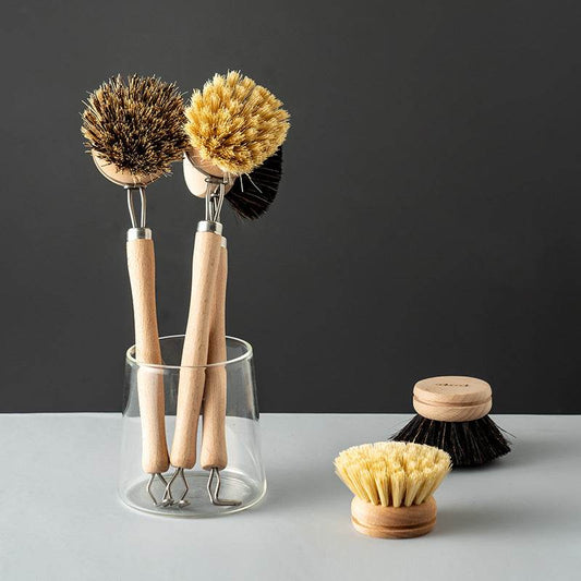 Long Handle Kitchen Can Be Brush Replacement Head Horse Hair Dish Brush - Mubimart
