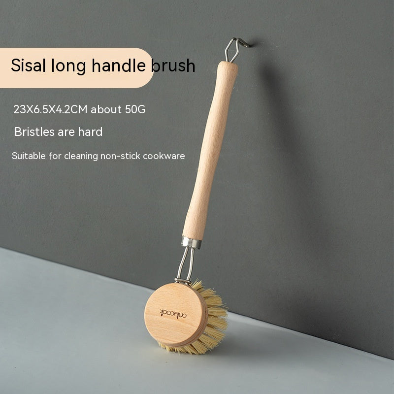 Long Handle Kitchen Can Be Brush Replacement Head Horse Hair Dish Brush - Mubimart -  