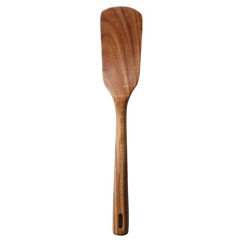Long Handle Solid Wood Slotted Turner Lovesickness Spatula - Mubimart
