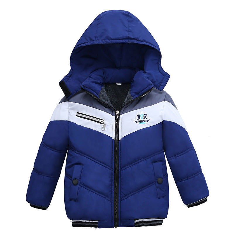 Long Sleeved Hooded Padded Jacket For Boys - Mubimart - Boy Hoodies 