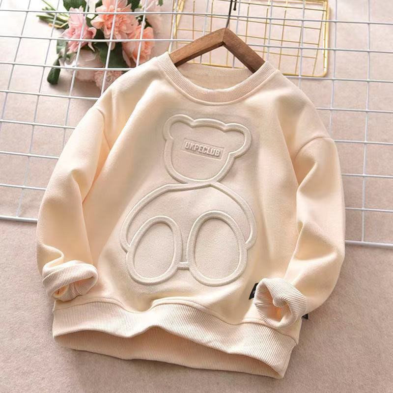 Long Sleeved T Shirt Children Plus Velvet Bottoming Shirt - Mubimart - Boy Sweatshirts 