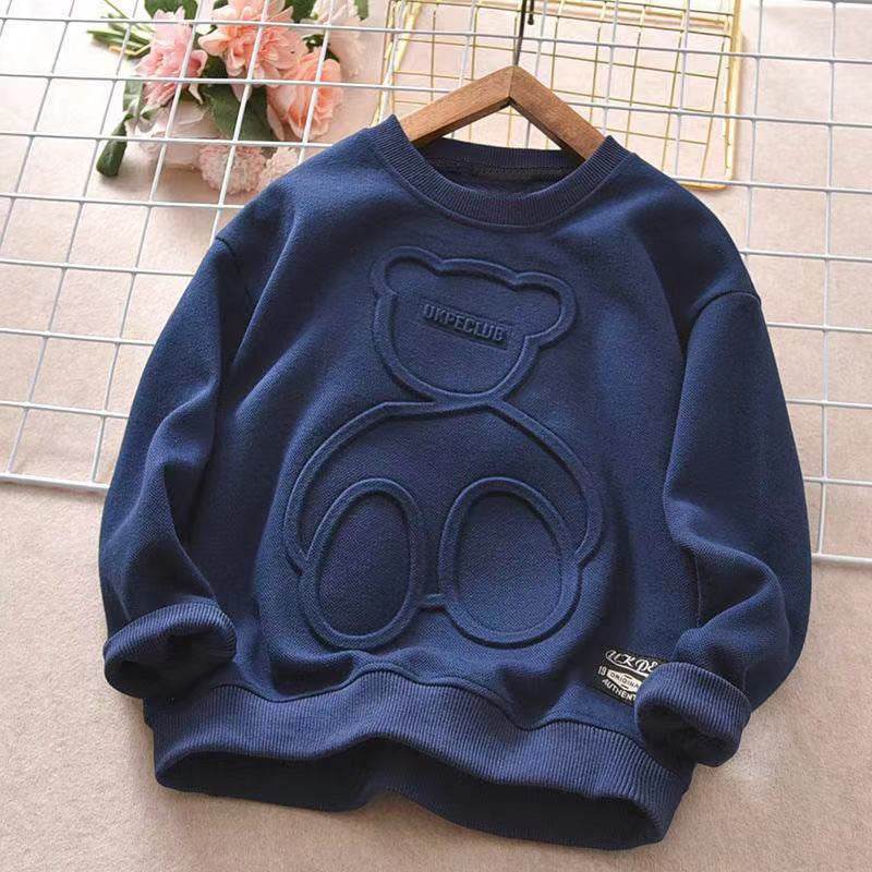 Long Sleeved T Shirt Children Plus Velvet Bottoming Shirt - Mubimart