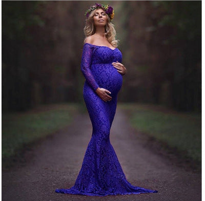 Long sleeve dress with long sleeves - Mubimart - Maternity Cloth 