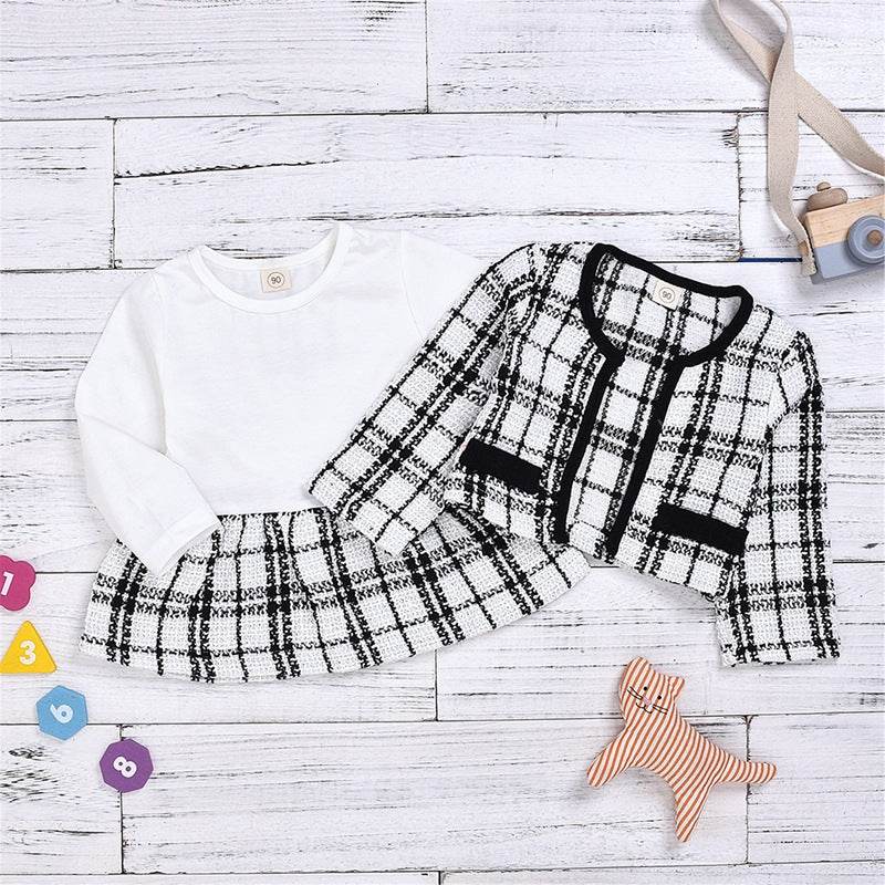 Long-sleeved Dresses Two-piece Children's Baby Small Incense Wind Suit - Mubimart