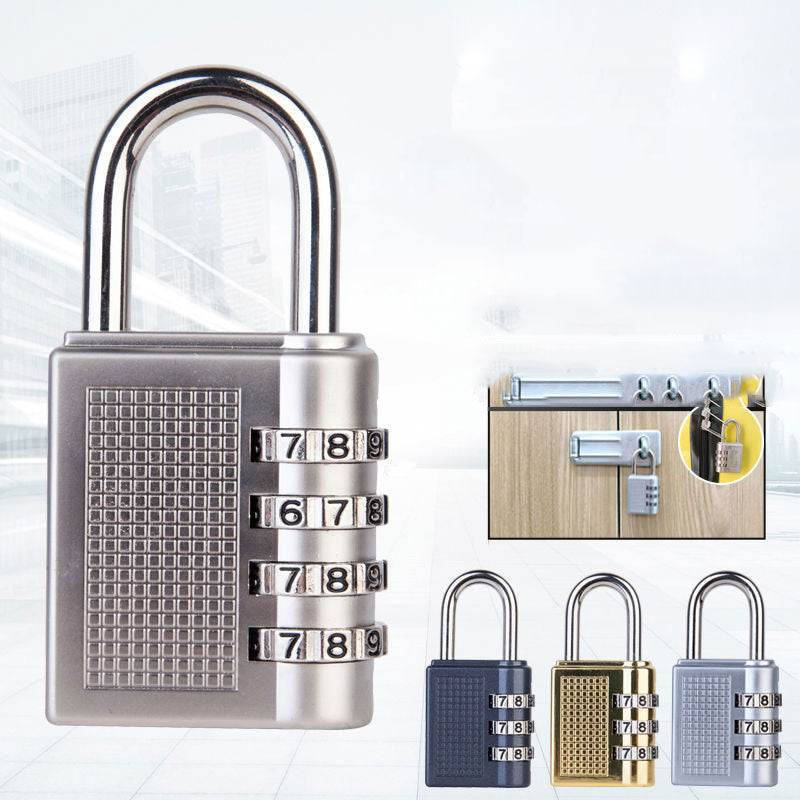Luggage Gym Anti-Theft Lock Four Zinc Alloy Safety Padlock - Mubimart